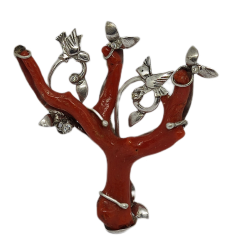 Red Coral Brooches