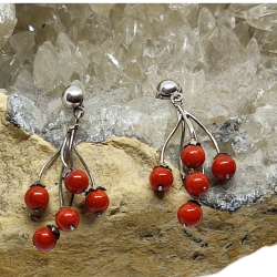 Red Coral Earrings